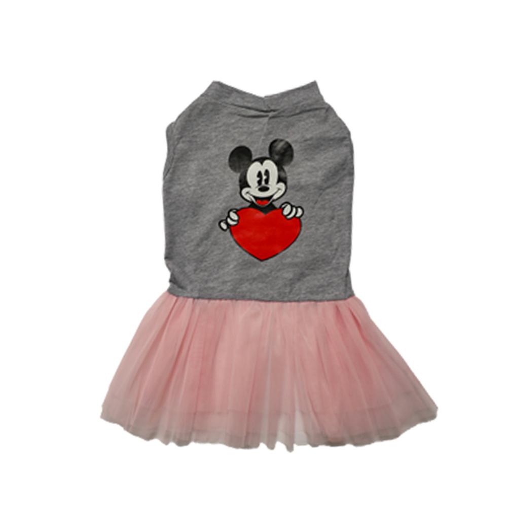 Tütülü Elbise Gri Mickey